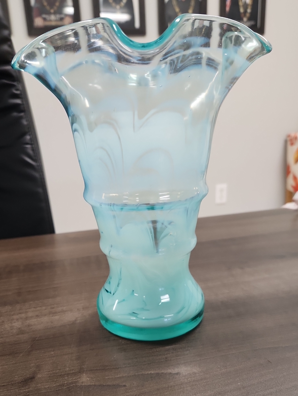Vintage Fenton Ruffled Opalescent Vase
